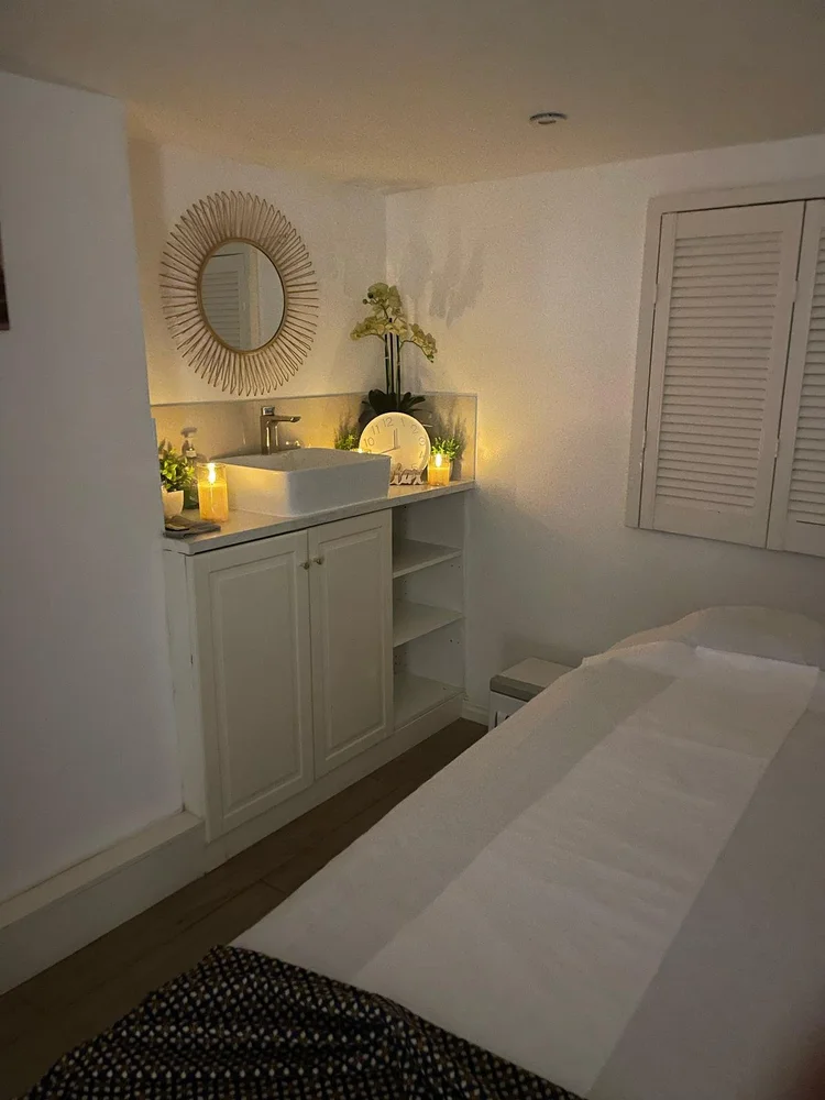 Peaceful massage treatment room
